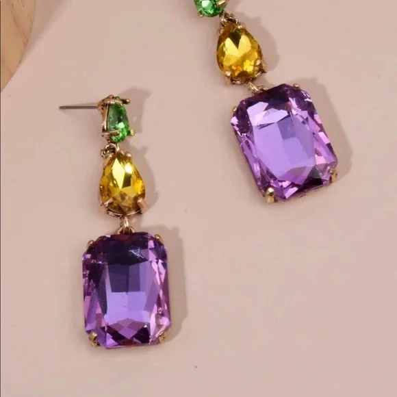 Mardi Gras Earrings - Picture 2 of 3